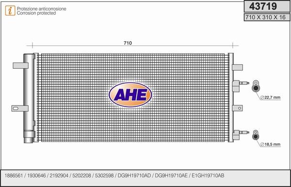 AHE 43719 - Condensatore, Climatizzatore autozon.pro