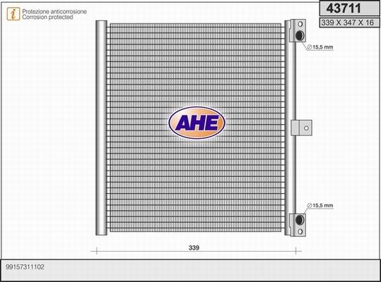 AHE 43711 - Condensatore, Climatizzatore autozon.pro