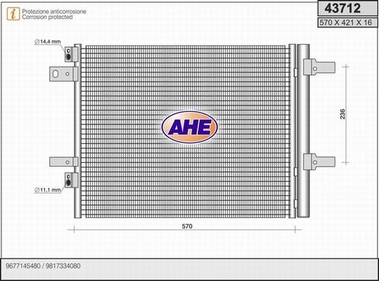 AHE 43712 - Condensatore, Climatizzatore autozon.pro