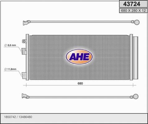 AHE 43724 - Condensatore, Climatizzatore autozon.pro