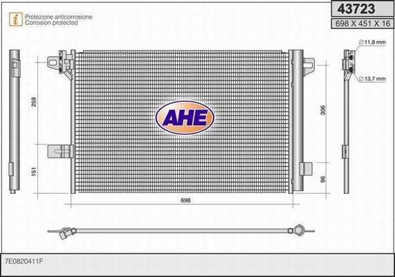 AHE 43723 - Condensatore, Climatizzatore autozon.pro