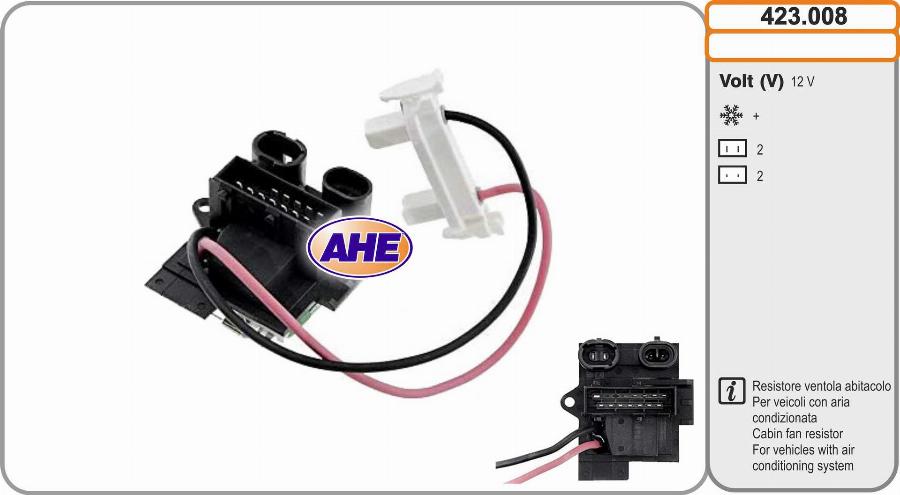 AHE 423.008 - Resistore addizionale, Elettromotore-Ventola radiatore autozon.pro