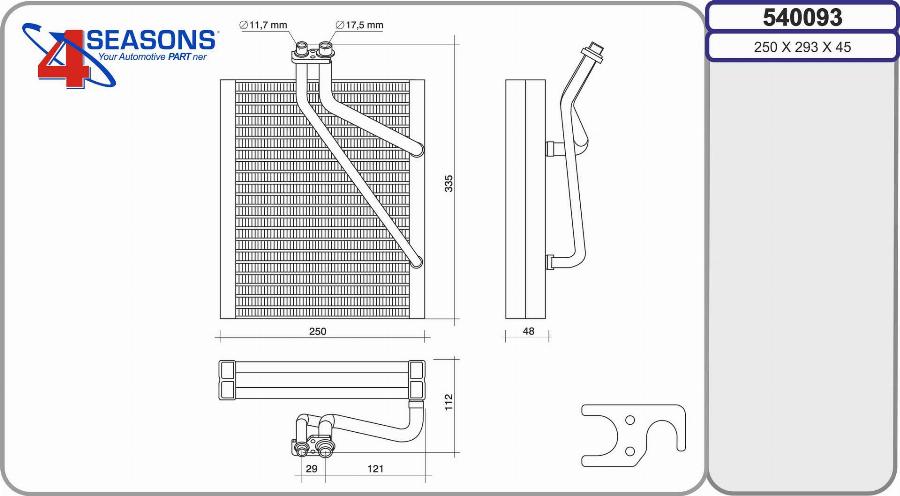 AHE 540093 - Evaporatore, Climatizzatore autozon.pro