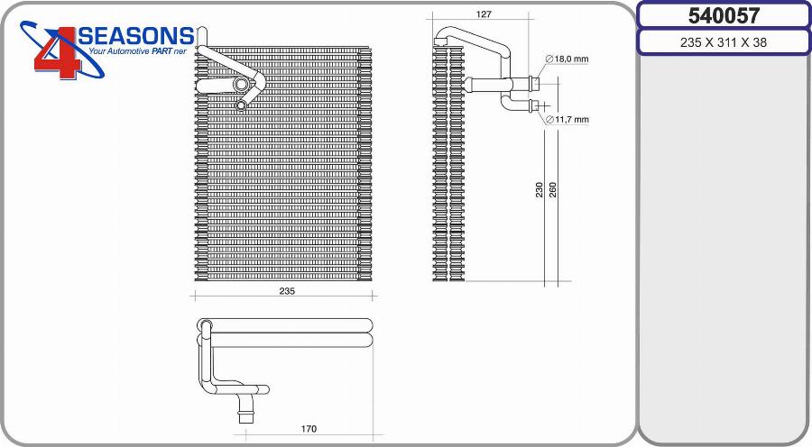 AHE 540057 - Evaporatore, Climatizzatore autozon.pro