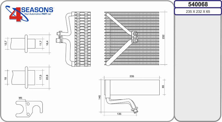 AHE 540068 - Evaporatore, Climatizzatore autozon.pro