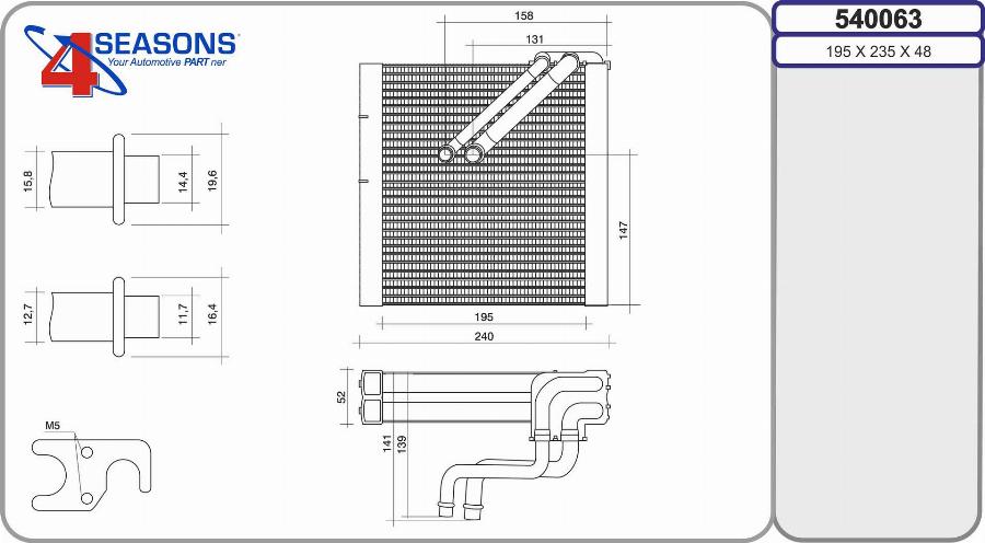 AHE 540063 - Evaporatore, Climatizzatore autozon.pro