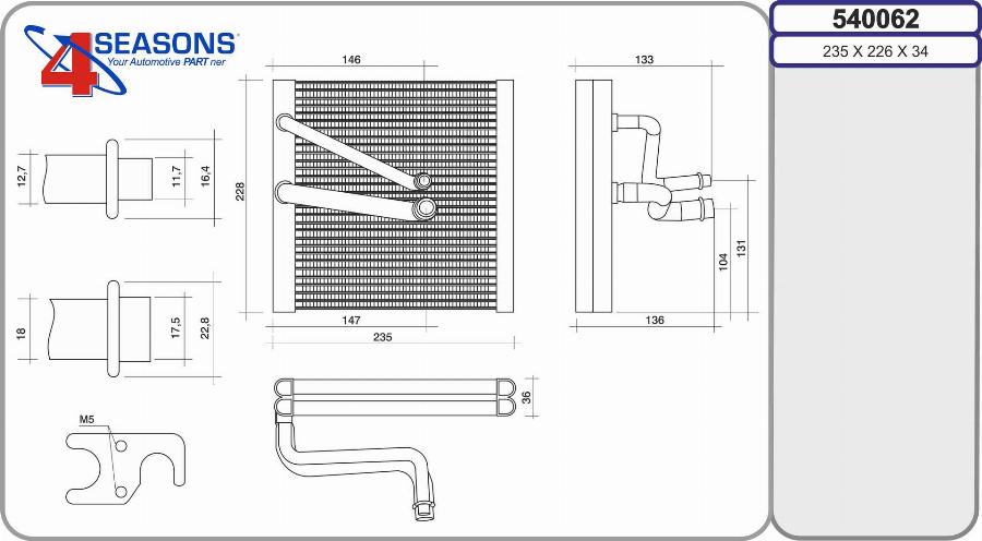 AHE 540062 - Evaporatore, Climatizzatore autozon.pro