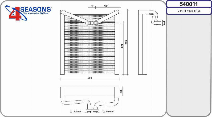 AHE 540011 - Evaporatore, Climatizzatore autozon.pro