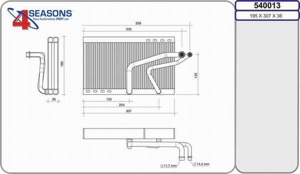 AHE 540013 - Evaporatore, Climatizzatore autozon.pro