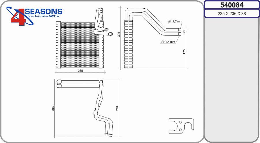 AHE 540084 - Evaporatore, Climatizzatore autozon.pro