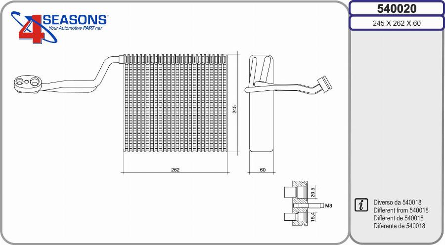 AHE 540020 - Evaporatore, Climatizzatore autozon.pro