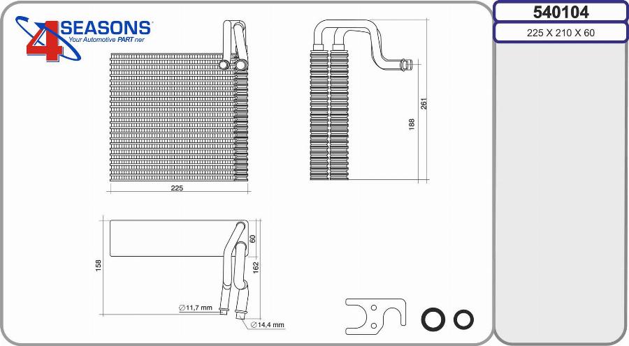 AHE 540104 - Evaporatore, Climatizzatore autozon.pro