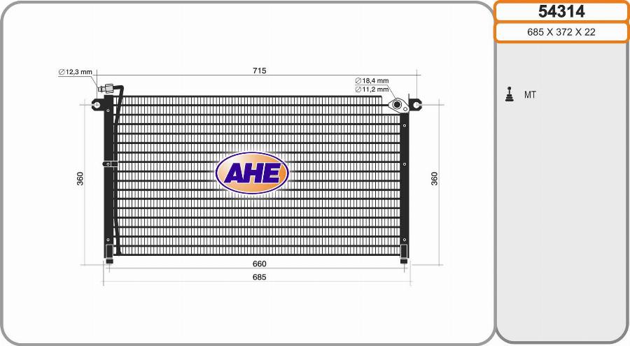 AHE 54314 - Condensatore, Climatizzatore autozon.pro