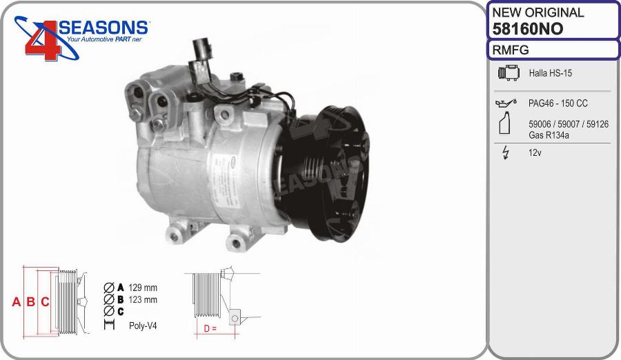 AHE 58160NO - Compressore, Climatizzatore autozon.pro