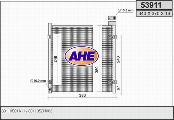 AHE 53911 - Condensatore, Climatizzatore autozon.pro