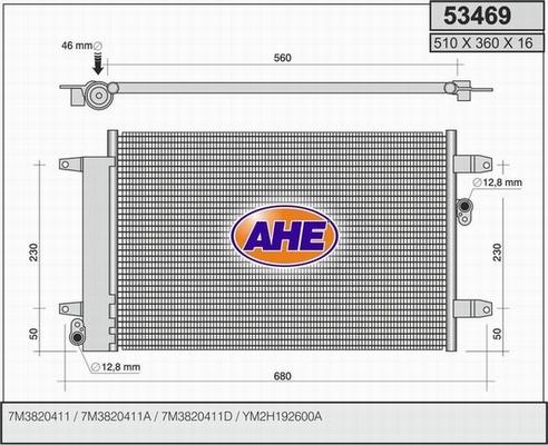 AHE 53469 - Condensatore, Climatizzatore autozon.pro