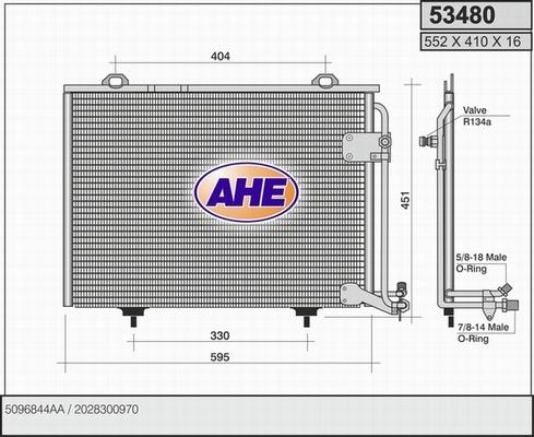 AHE 53480 - Condensatore, Climatizzatore autozon.pro