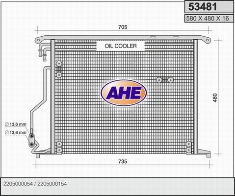 AHE 53481 - Condensatore, Climatizzatore autozon.pro