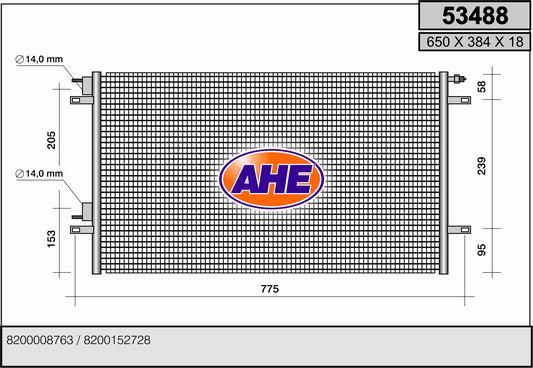 AHE 53488 - Condensatore, Climatizzatore autozon.pro