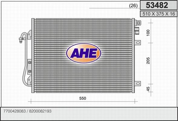 AHE 53482 - Condensatore, Climatizzatore autozon.pro