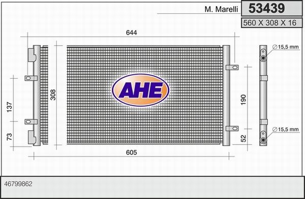 AHE 53439 - Condensatore, Climatizzatore autozon.pro