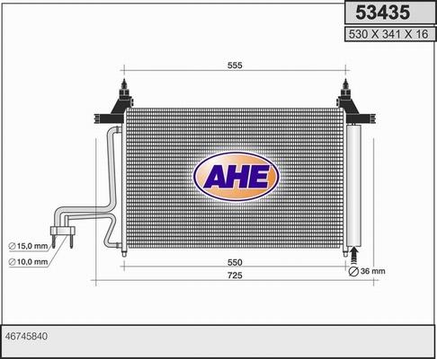 AHE 53435 - Condensatore, Climatizzatore autozon.pro