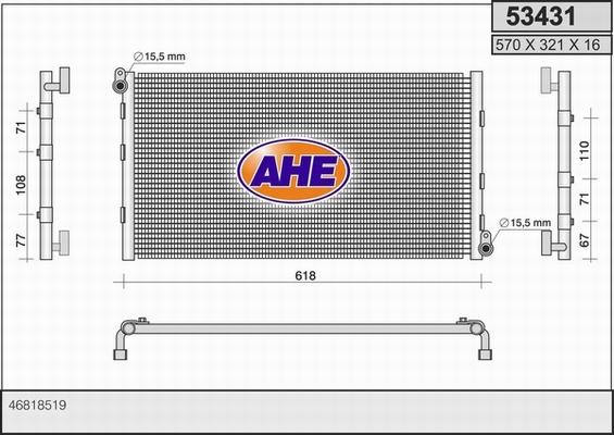 AHE 53431 - Condensatore, Climatizzatore autozon.pro