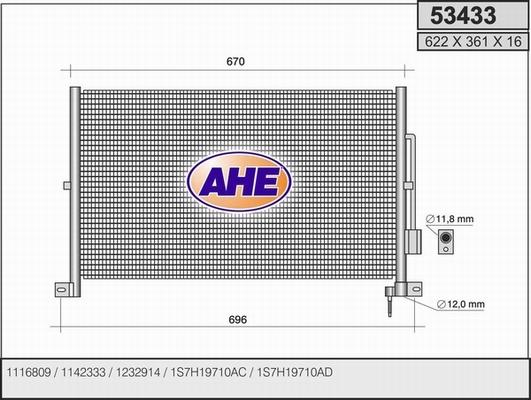 AHE 53433 - Condensatore, Climatizzatore autozon.pro