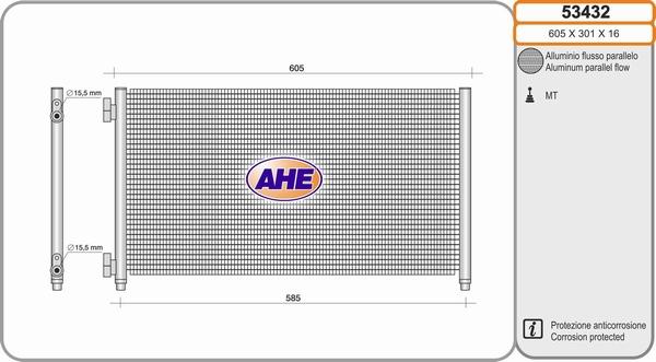 AHE 53432 - Condensatore, Climatizzatore autozon.pro