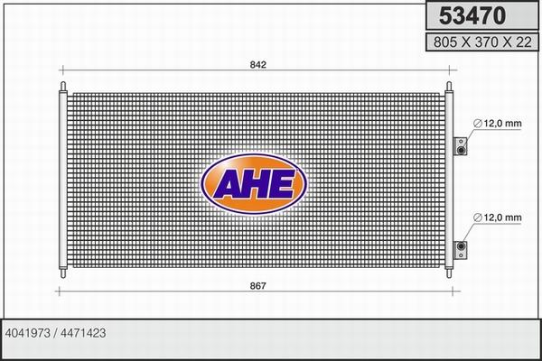 AHE 53470 - Condensatore, Climatizzatore autozon.pro