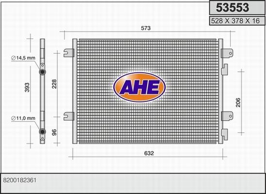 AHE 53553 - Condensatore, Climatizzatore autozon.pro