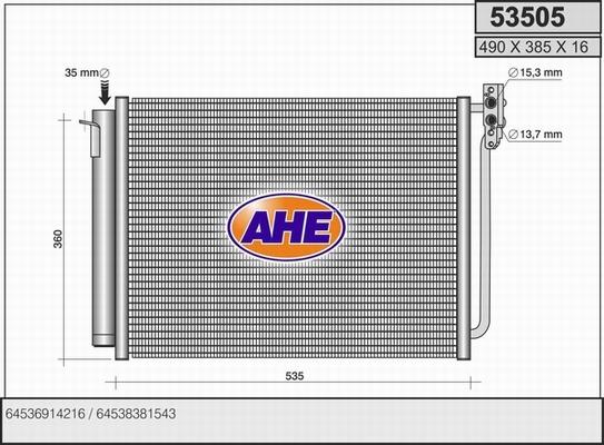 AHE 53505 - Condensatore, Climatizzatore autozon.pro