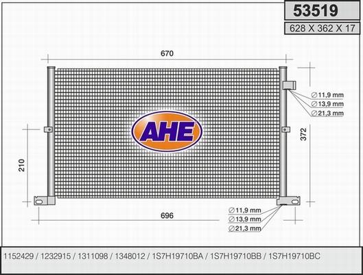 AHE 53519 - Condensatore, Climatizzatore autozon.pro