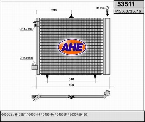 AHE 53511 - Condensatore, Climatizzatore autozon.pro