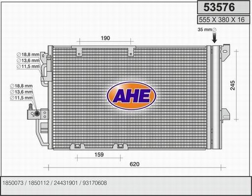 AHE 53576 - Condensatore, Climatizzatore autozon.pro