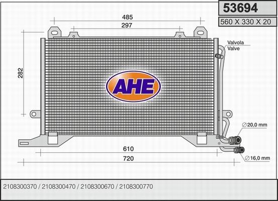 AHE 53694 - Condensatore, Climatizzatore autozon.pro