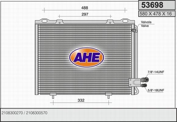 AHE 53698 - Condensatore, Climatizzatore autozon.pro