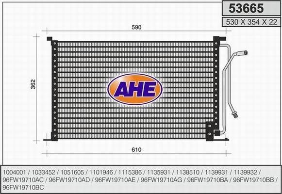 AHE 53665 - Condensatore, Climatizzatore autozon.pro