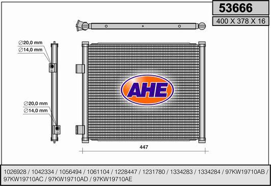 AHE 53666 - Condensatore, Climatizzatore autozon.pro