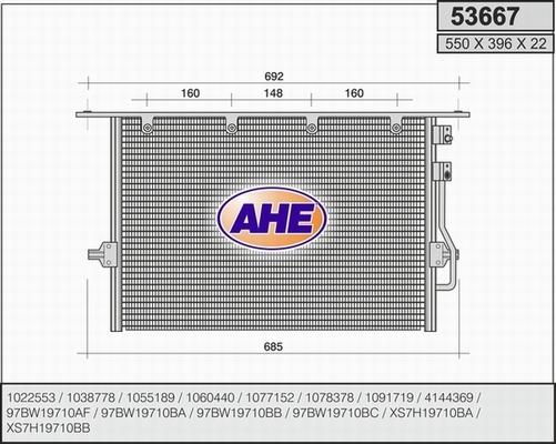 AHE 53667 - Condensatore, Climatizzatore autozon.pro