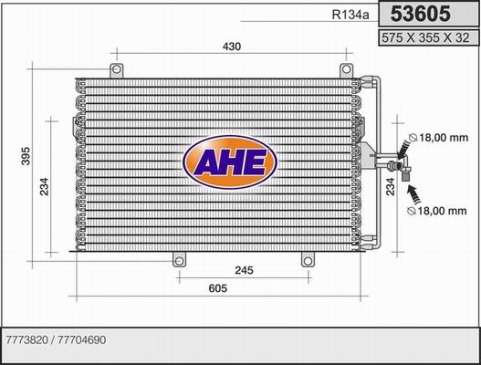 AHE 53605 - Condensatore, Climatizzatore autozon.pro