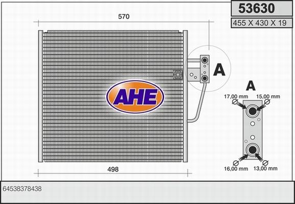 AHE 53630 - Condensatore, Climatizzatore autozon.pro