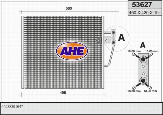 AHE 53627 - Condensatore, Climatizzatore autozon.pro