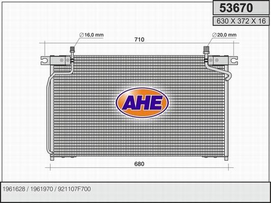 AHE 53670 - Condensatore, Climatizzatore autozon.pro