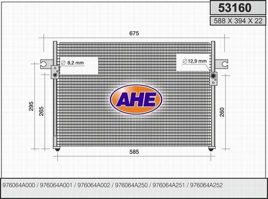 AHE 53160 - Condensatore, Climatizzatore autozon.pro