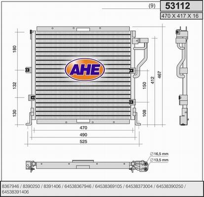 AHE 53112 - Condensatore, Climatizzatore autozon.pro