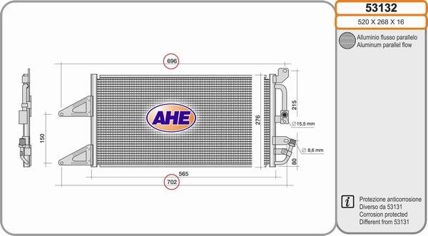 AHE 53132 - Condensatore, Climatizzatore autozon.pro