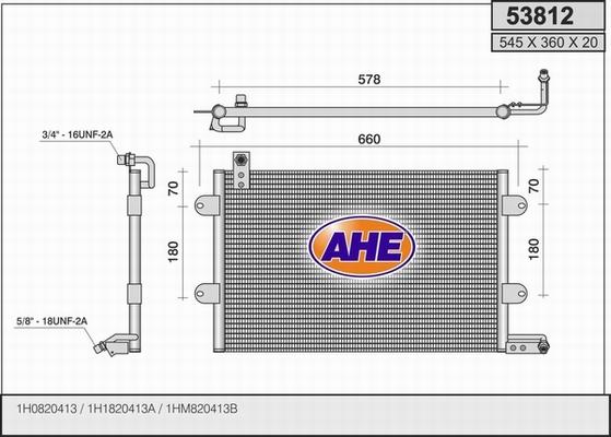 AHE 53812 - Condensatore, Climatizzatore autozon.pro