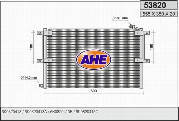 AHE 53820 - Condensatore, Climatizzatore autozon.pro