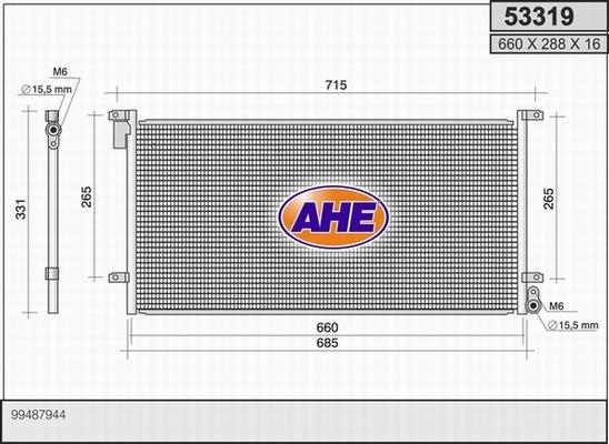 AHE 53319 - Condensatore, Climatizzatore autozon.pro